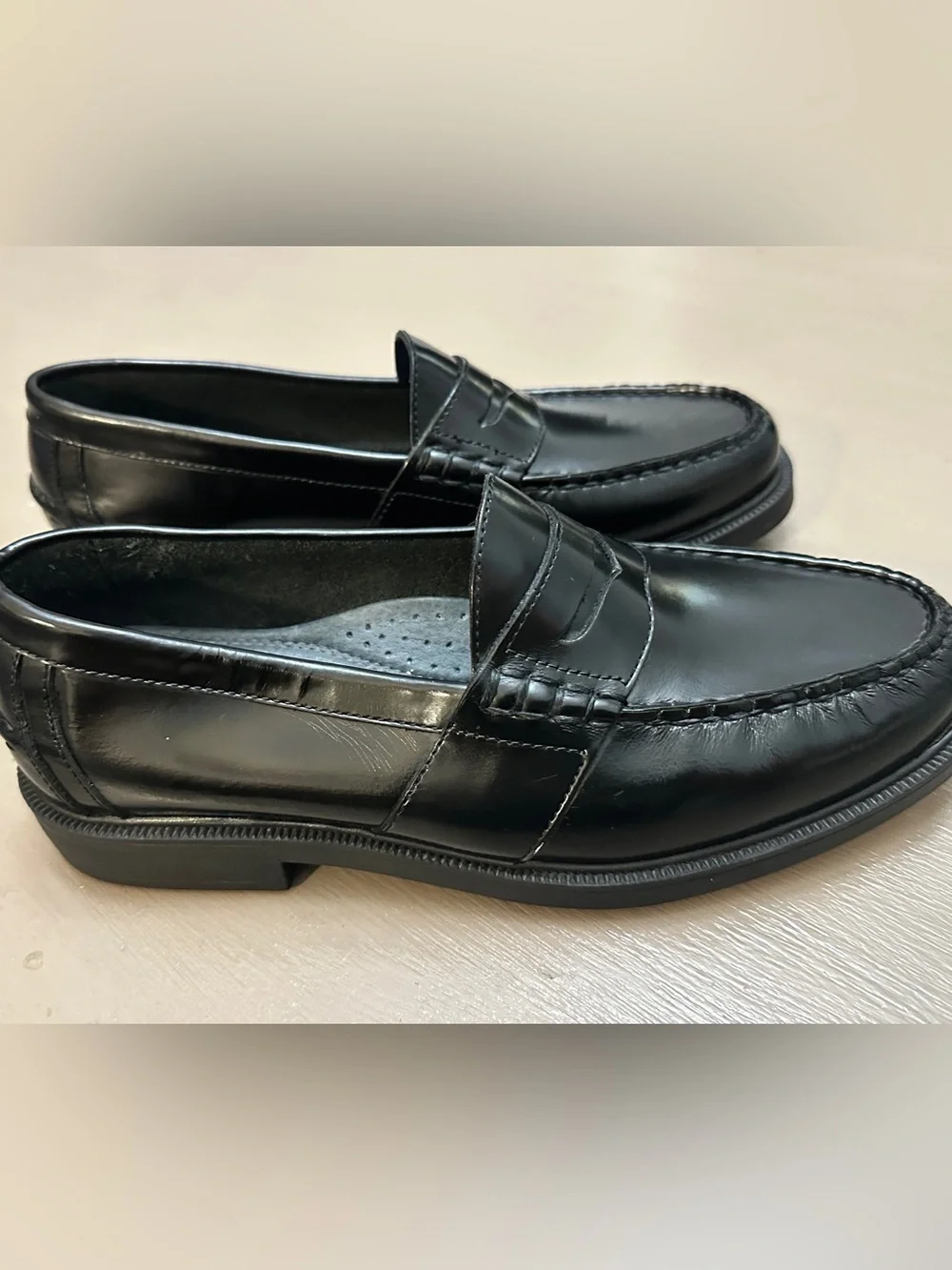 Nunn Bush Lincoln Leather Penny Loafers Black Shoes Mens Size 8M 85538